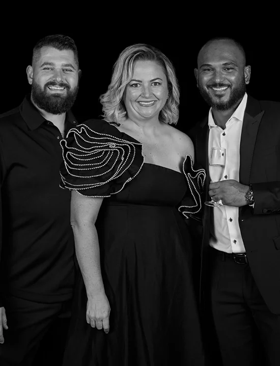 Amy Osakwe, Theo Osakwe and Fraser Forsey
